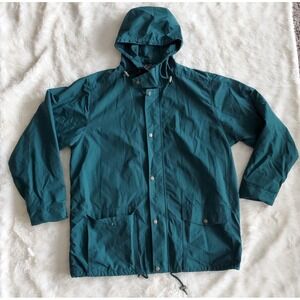 Vintage 90s Hartwell ViaSport Full Zip Hooded Jacket Dark Green & Blue Siz Large